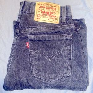 Levi 512 Straight leg black jeans JR size 7